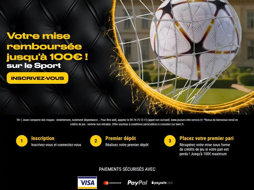 le nouveau bonus de 100 euros de Bwin.fr